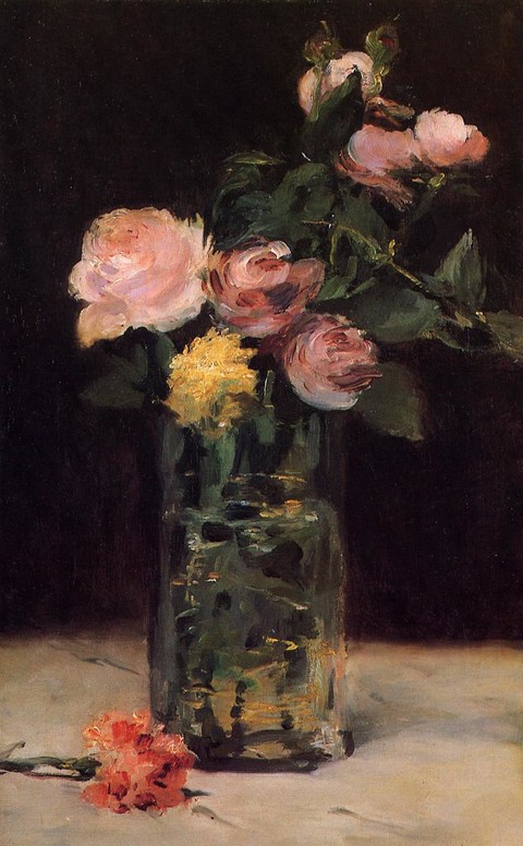 Roses in a Glass Vase - 1883 - Private collection - Painting - oil on canvas.jpg